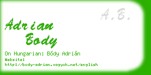 adrian body business card